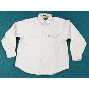 Eddie Bauer Legend Elkhorn Size Large Cream Heavy Cotton Large Shirt Outdoors
